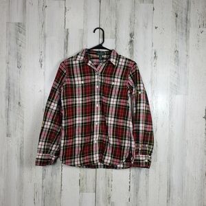 Lauren Ralph Lauren red, yellow plaid flannel womans size SP petite small
